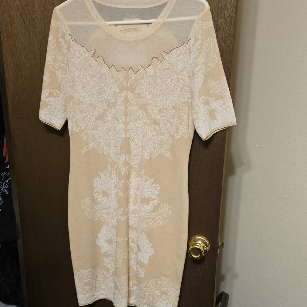 Marc Cain Cream Floral Lace Dress